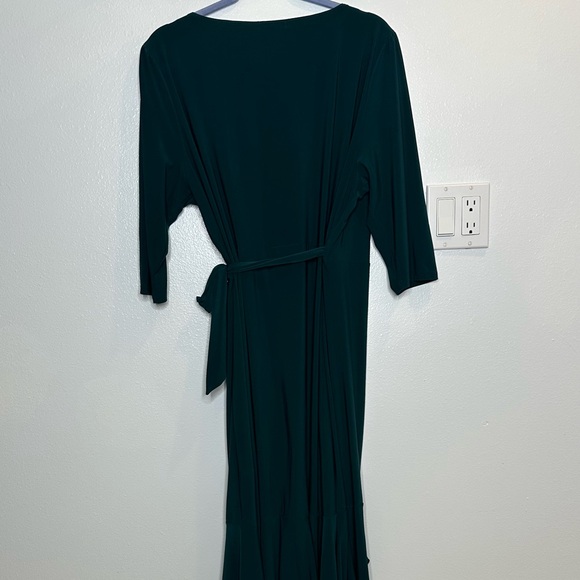 Kiyonna Whimsy Hunter Green Wrap Dress - Picture 7 of 7